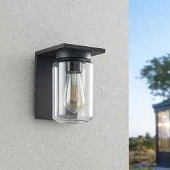 Lucande ulkoseinävalaisin Semka, antrasiitti, alumiini, lasia, 20cm