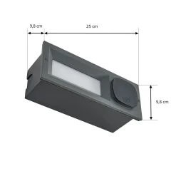 Lucande upotettava LED-seinävalaisin Lachlain, antrasiitti, pistorasia