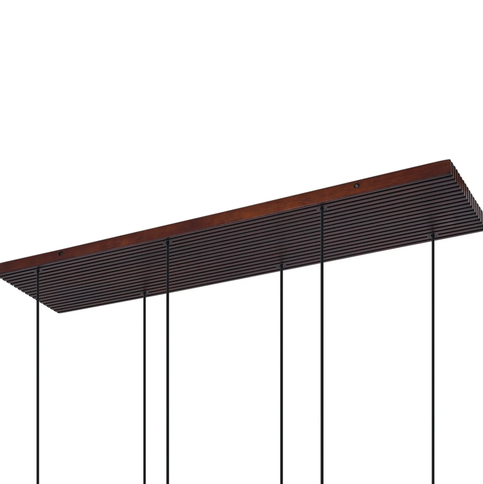 Lucande Veloura riippuvalaisin, 6-lamppuinen, 100 cm, lasi, puu