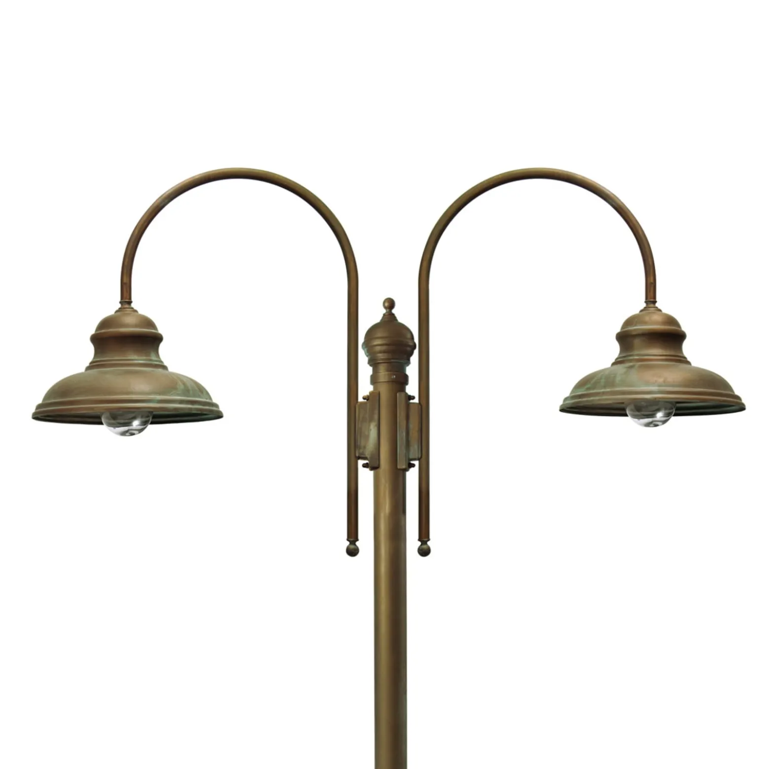 Luca-pylväsvalo, antiikkikupari-messinki, 2-lamp.
