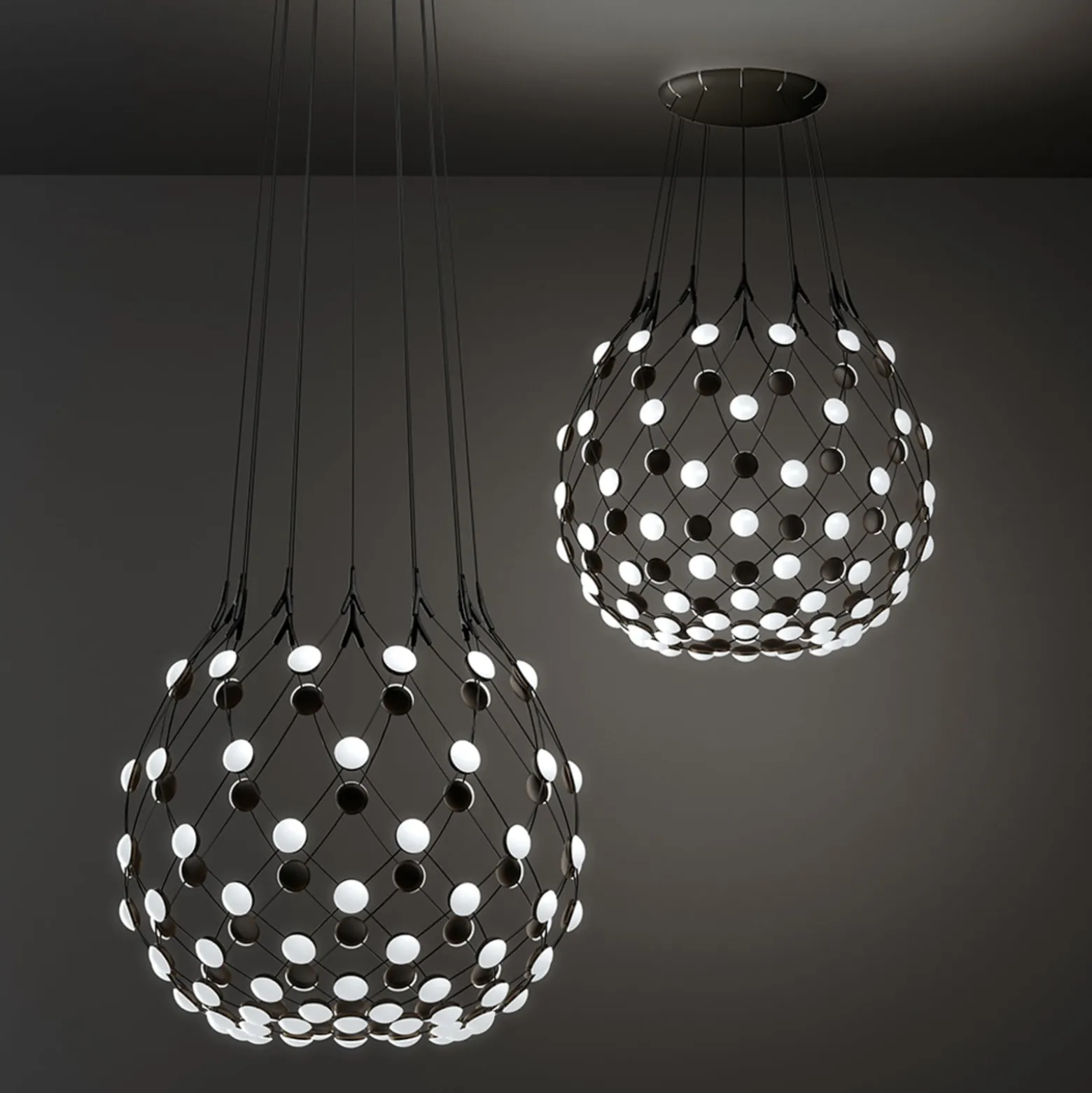 Luceplan Mesh riippuvalaisin Ø 80 cm Wireless 1 m
