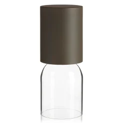 Luceplan Nui Mini -pöytälamppu, akku IP54 greige