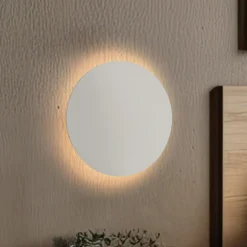 Luna seinävalaisin, beige, epäsuora valo, Ø 30 cm, teräs