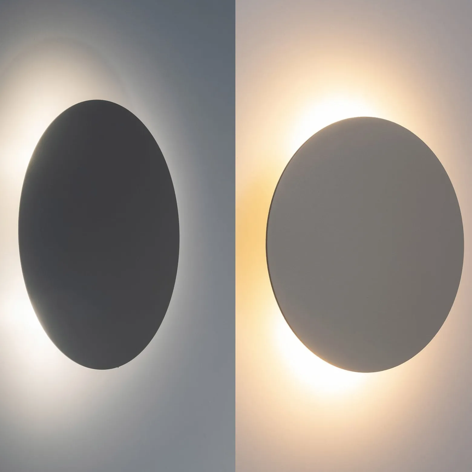 Luna seinävalaisin, beige, epäsuora valo, Ø 30 cm, teräs