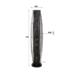 Maavalaisin Dublindo, korkeus 120 cm, antrasiitti, metalli, 3 x E27