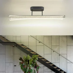 Malinda-LED-kattovalaisin, kirkas/antrasiitti, pituus 81 cm, CCT