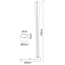 Malinda-LED-lattiavalo, kirkas/antrasiitti, korkeus 155 cm, CCT