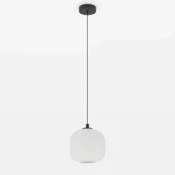 Mantunalle-riippuvalaisin, Ø 20 cm, musta/valkoinen, lasia