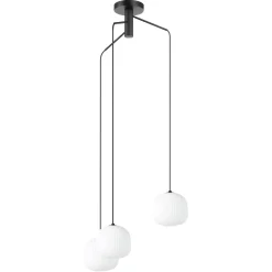 Mantunalle-riippuvalaisin, Ø 62 cm, musta/valkoinen, 3-valo.