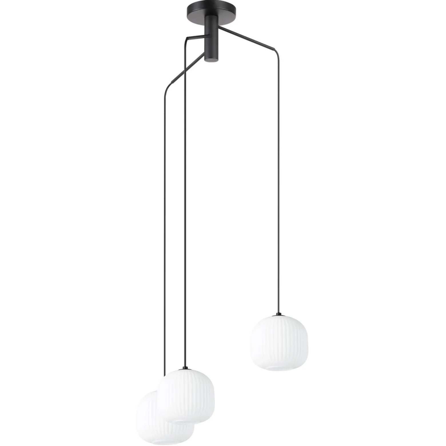 Mantunalle-riippuvalaisin, Ø 62 cm, musta/valkoinen, 3-valo.