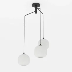 Mantunalle-riippuvalaisin, Ø 62 cm, musta/valkoinen, 3-valo.