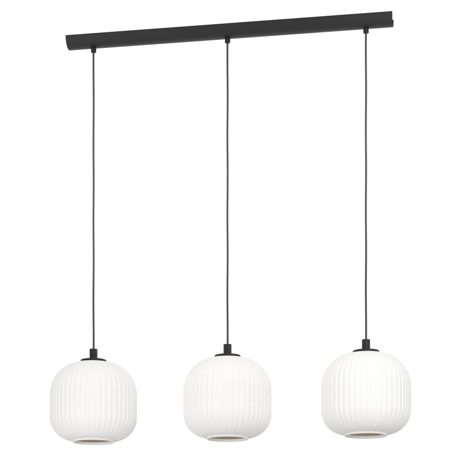 Mantunalle-riippuvalaisin, pituus 120 cm, musta/valkoinen, 3-valo.