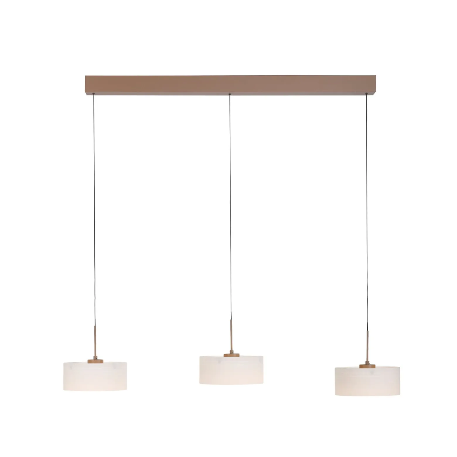MARIKA-LED-riippuvalaisin, beige/valkoinen, 105 cm, 3-lamppuinen, lasi,