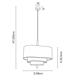MARKET SET Pebble tekstiilinen riippuvalo, kermanvärinen, Ø 58 cm