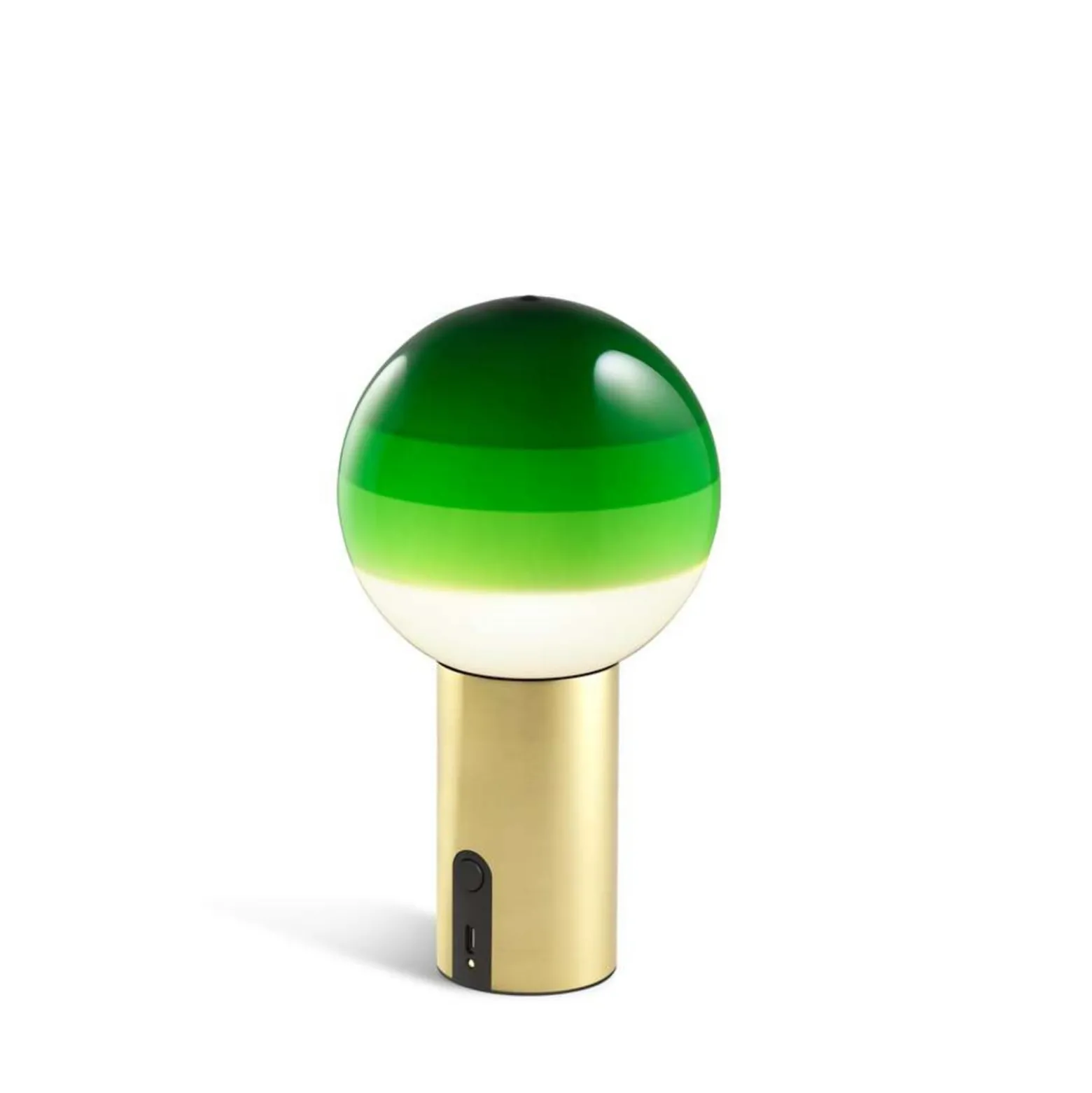 MARSET Akku-pöytälamppu Dipping Light, vihreä/messinki