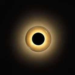 MARSET LED-seinävalaisin Aura, Ø 18 cm, savuharmaa/läpinäkyvä