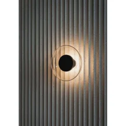 MARSET LED-seinävalaisin Aura, Ø 18 cm, savuharmaa/läpinäkyvä