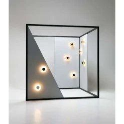 MARSET LED-seinävalaisin Aura, Ø 18 cm, savuharmaa/läpinäkyvä