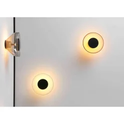 MARSET LED-seinävalaisin Aura, Ø 18 cm, savuharmaa/läpinäkyvä