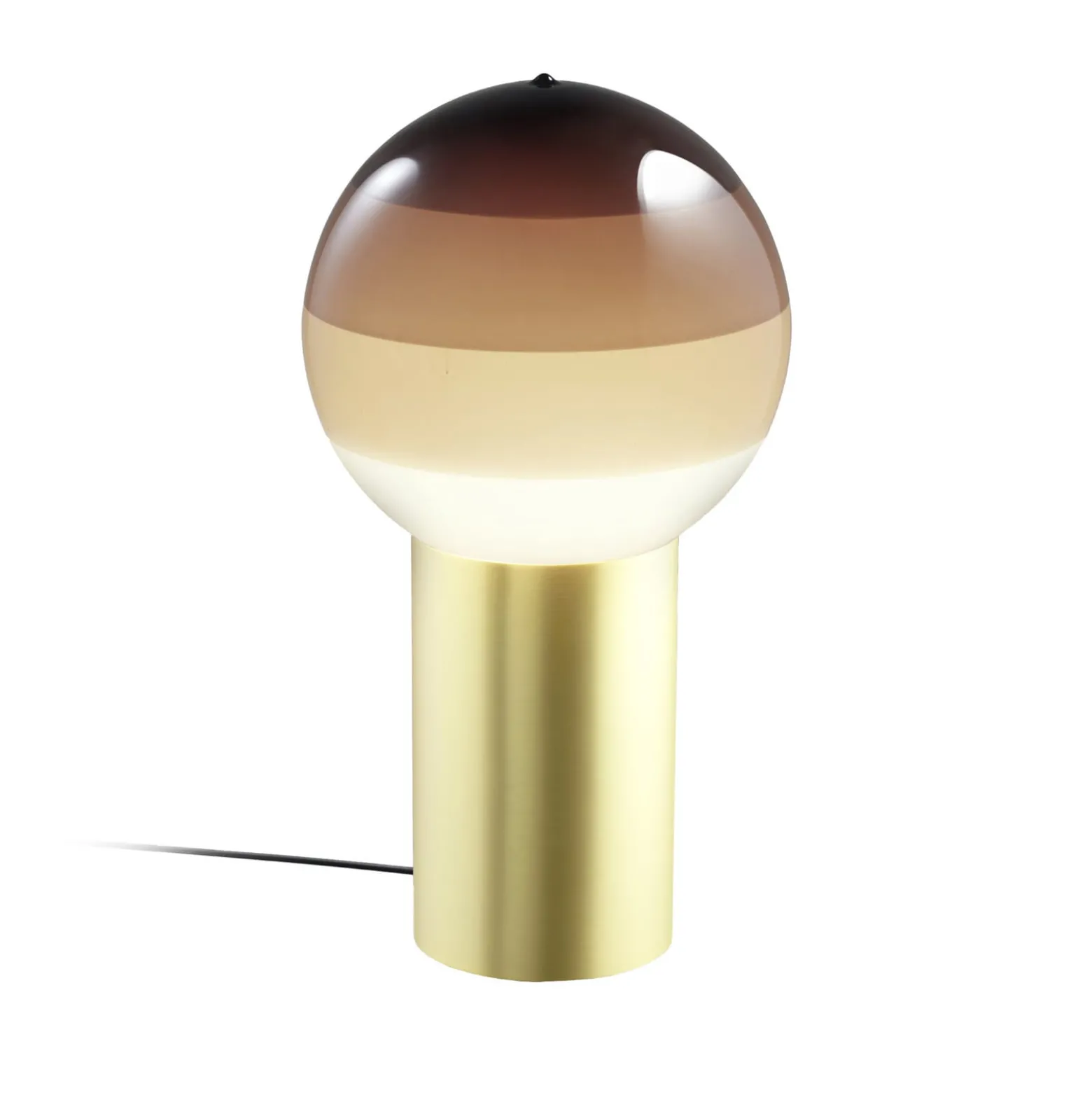 MARSET pöytälamppu Dipping Light, korkeus 22 cm, ruskea/messinki