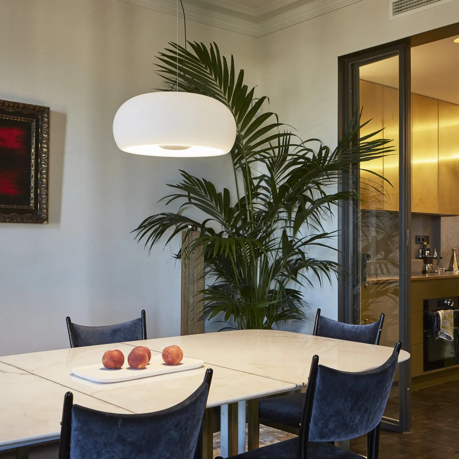 MARSET Vetra LED-riippuvalaisin, Ø 43 cm, valkoinen