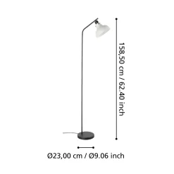 Matlock lattiavalaisin, korkeus 158 cm, harmaa/musta