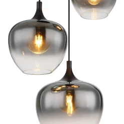 Maxy riippuvalaisin, Ø 48 cm, savunharmaa, lasi, 3-valo.