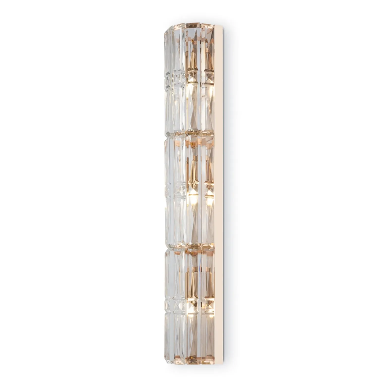 Maytoni Facet seinävalaisin, korkeus 75,2 cm, kullanvärinen, lasi