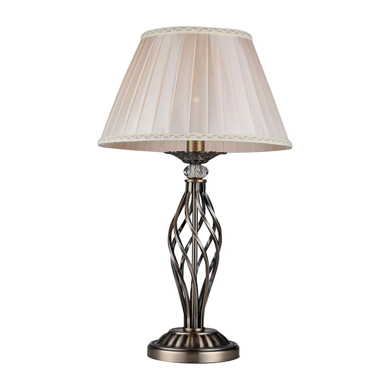 Maytoni Grace -pöytälamppu 1 lamppu messinki/beige