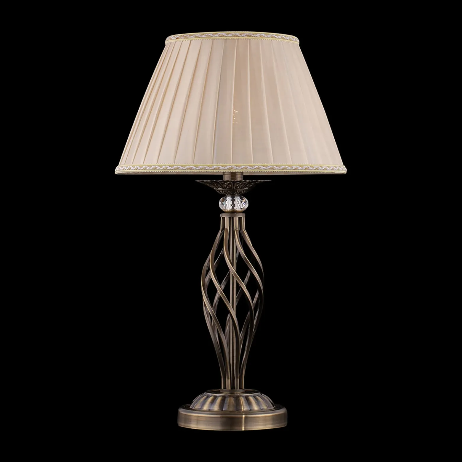 Maytoni Grace -pöytälamppu 1 lamppu messinki/beige