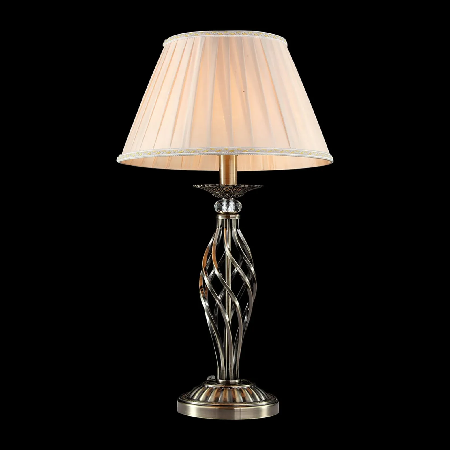 Maytoni Grace -pöytälamppu 1 lamppu messinki/beige