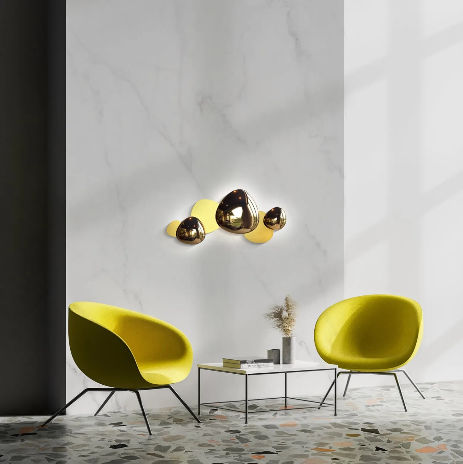 Maytoni Jack-stone-LED-seinävalaisin 79 cm, kulta