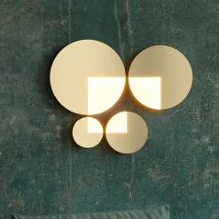 Maytoni Jupiter LED-seinävalaisin, kultainen, Ø 38.1cm