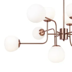 Maytoni kattokruunu Erich, messinki rosé lasi/metalli 12-light.