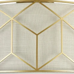 Maytoni kattovalaisin Messina, Ø 43 cm, beige, pellavaa