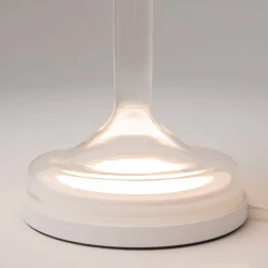 Maytoni LED-pöytävalaisin Spirito, valkoinen, lasi, korkeus 42 cm
