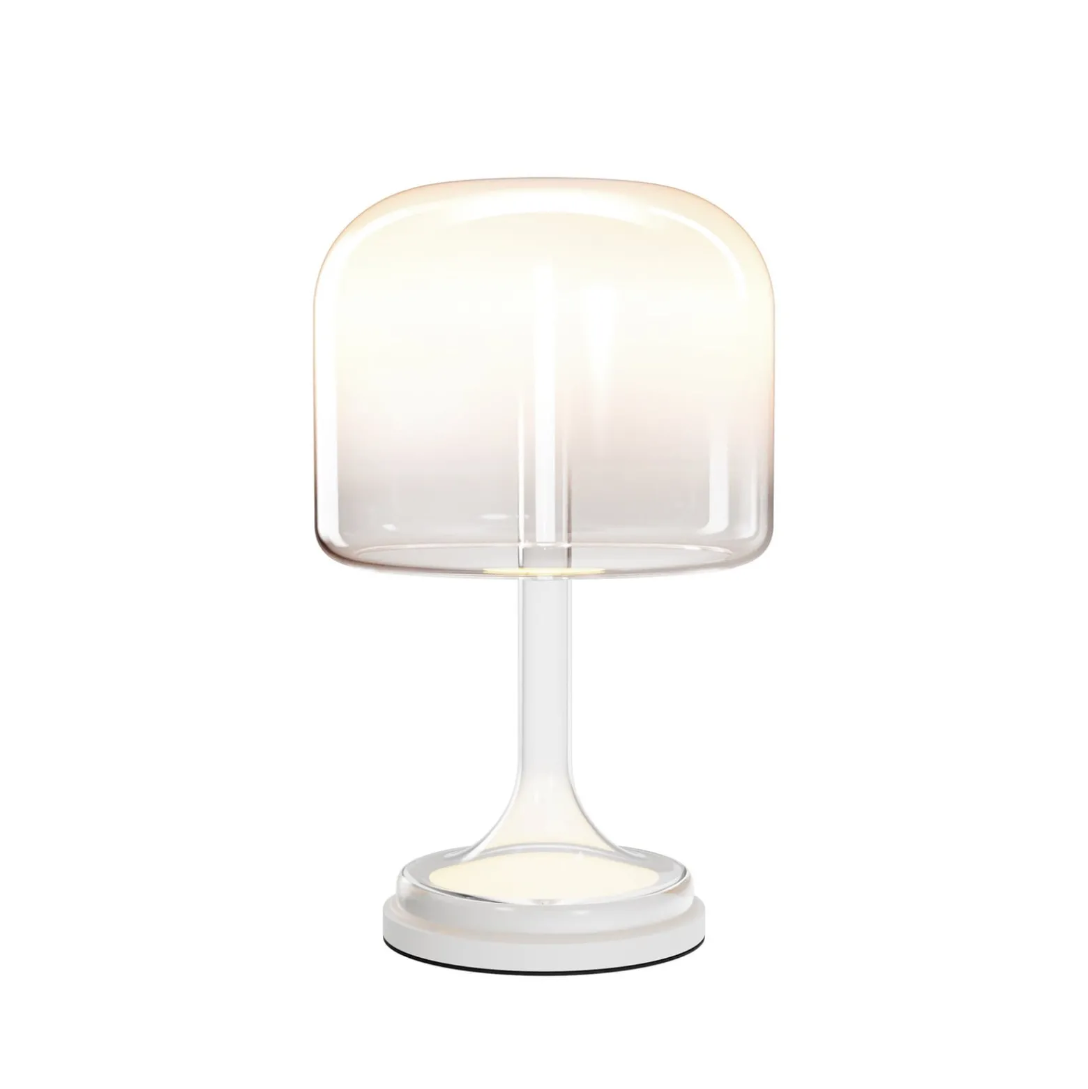 Maytoni LED-pöytävalaisin Spirito, valkoinen, lasi, korkeus 42 cm