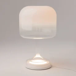 Maytoni LED-pöytävalaisin Spirito, valkoinen, lasi, korkeus 42 cm
