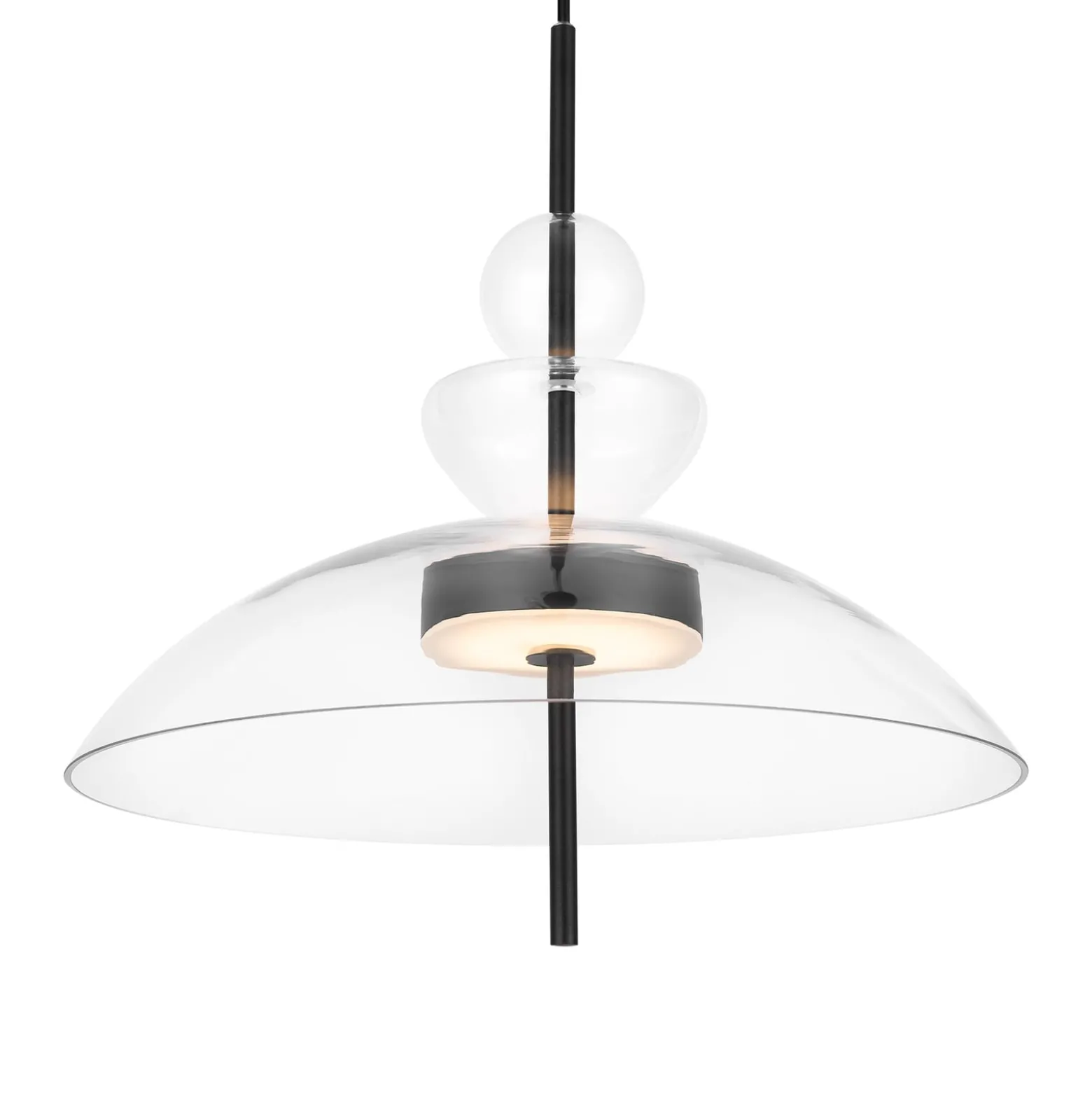 Maytoni LED-riippuvalaisin Bangkok, Ø 40 cm, kirkas, lasi