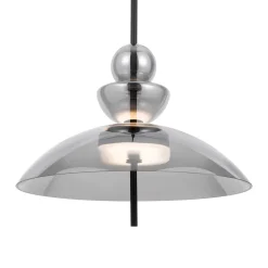 Maytoni LED-riippuvalaisin Bangkok, Ø 40 cm, savunharmaa, lasi