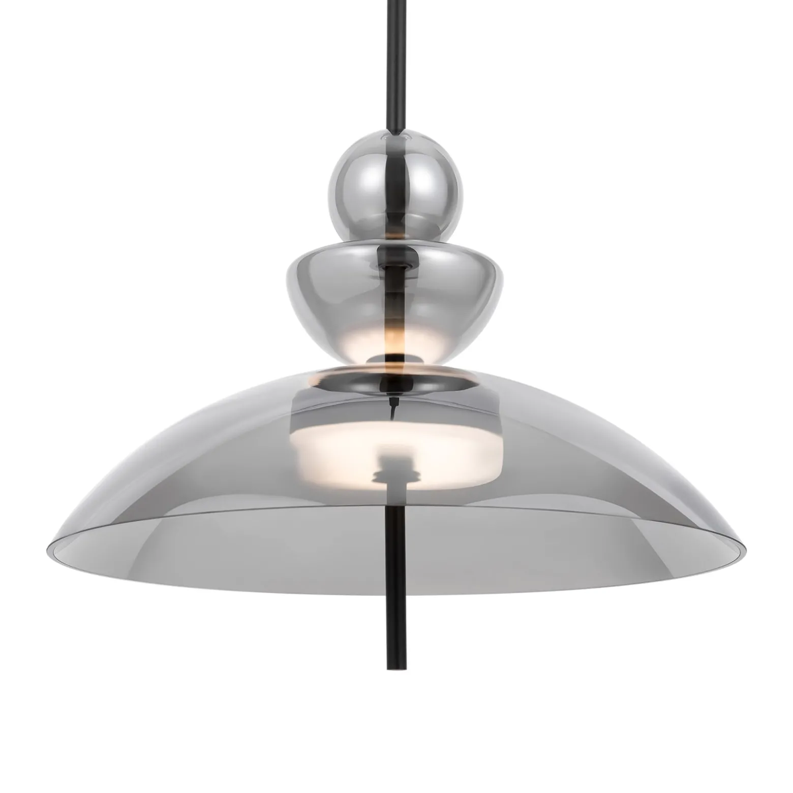 Maytoni LED-riippuvalaisin Bangkok, Ø 40 cm, savunharmaa, lasi