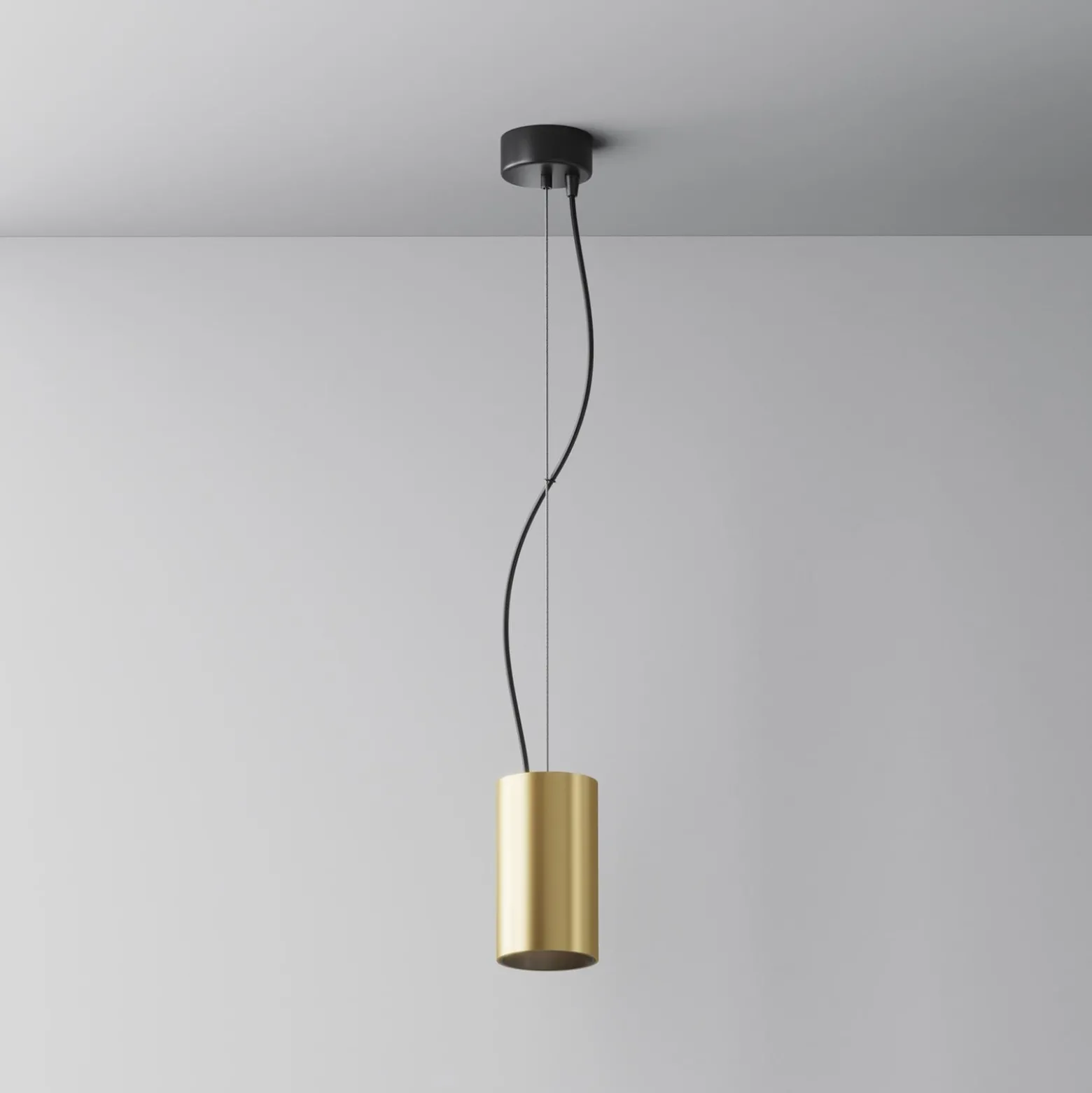 Maytoni LED-riippuvalaisin Efir, kultainen matta, Ø 7.5cm, 15 W, 38°