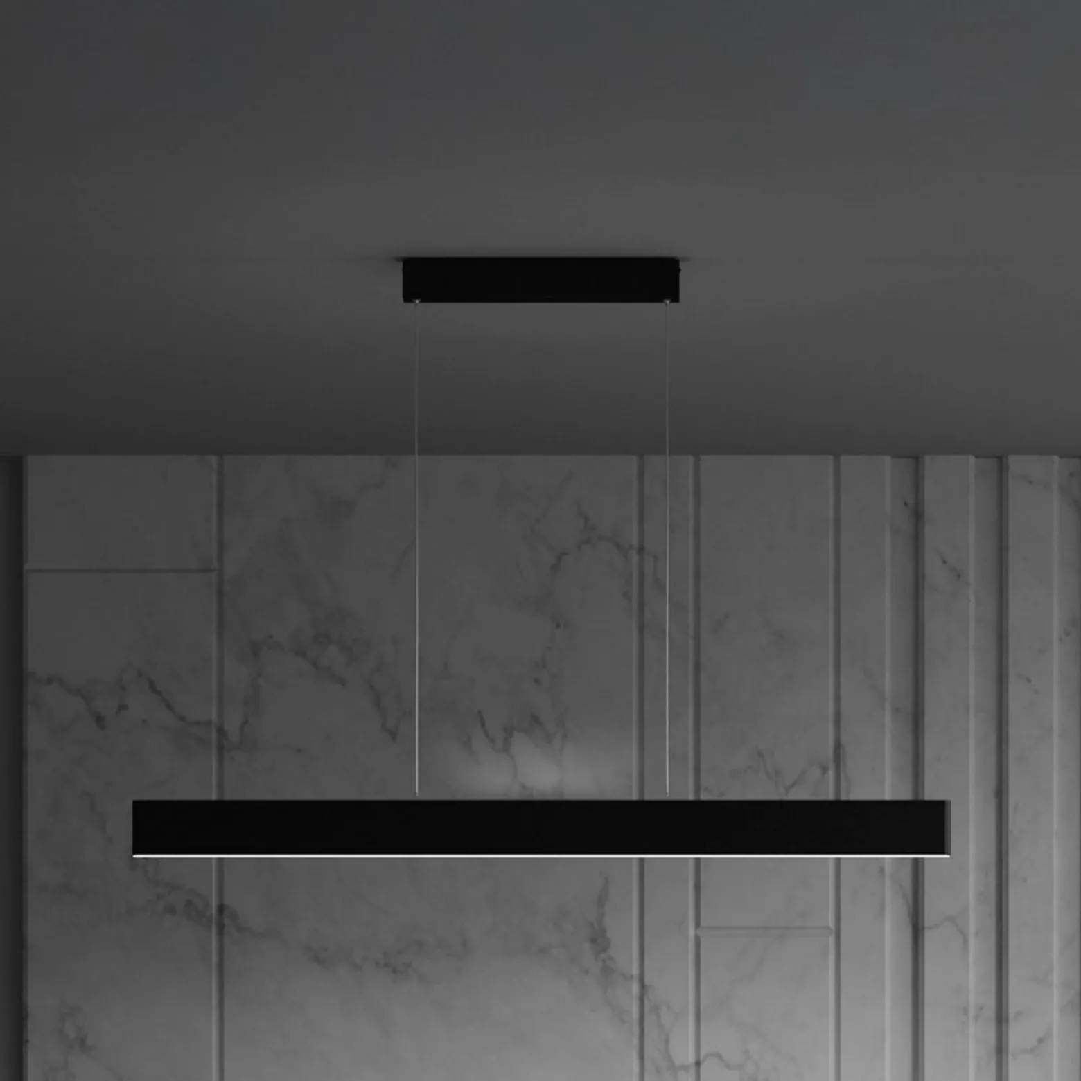 Maytoni LED-riippuvalaisin Step, musta, 118,5 cm, 3 000 K, alumiini