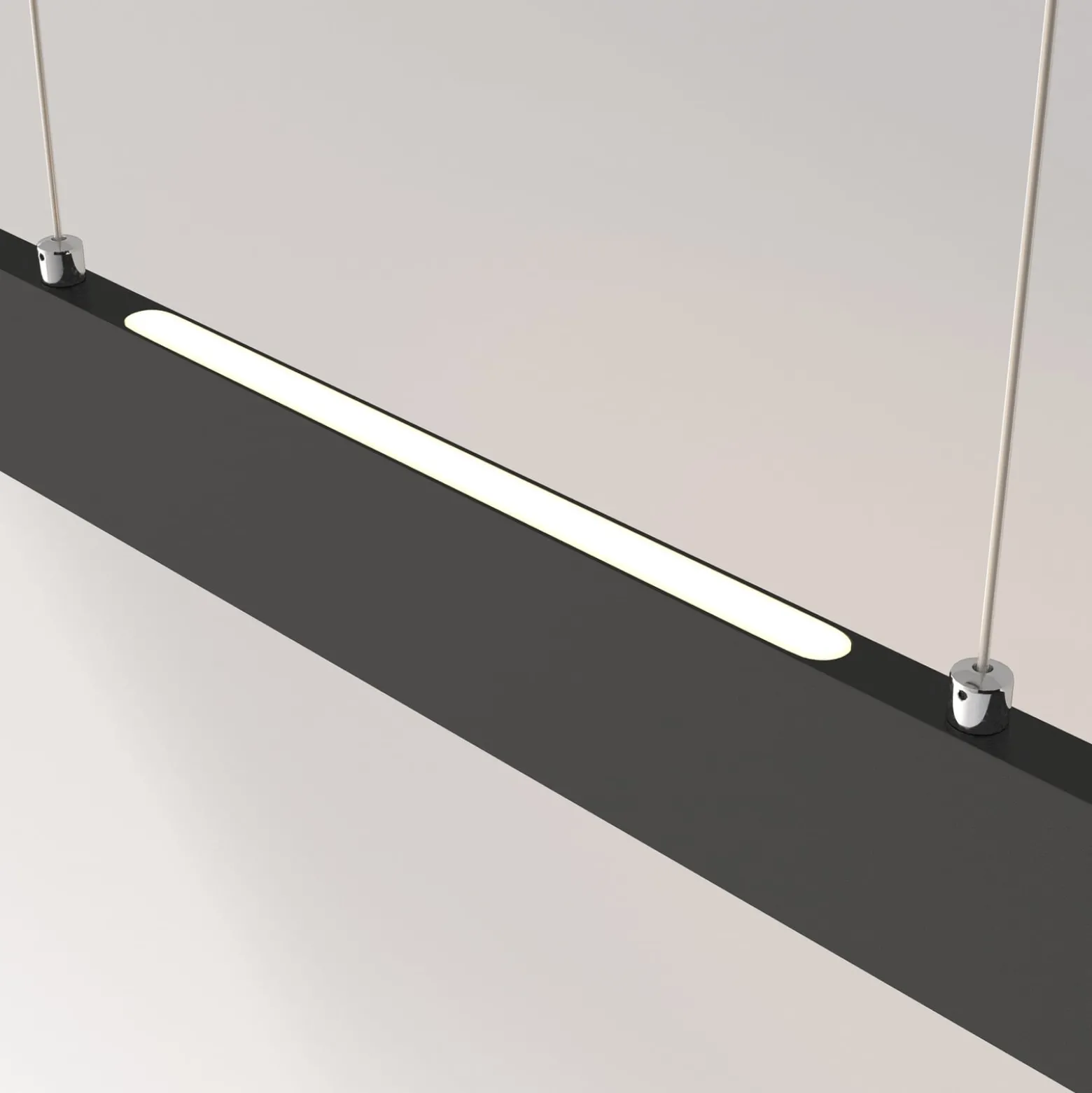 Maytoni LED-riippuvalaisin Step, musta, 118,5 cm, 3 000 K, alumiini