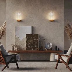 Maytoni LED-seinävalaisin Ornate, messinki/selkeä, korkeus 31 cm