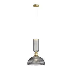 Maytoni riippuvalaisin Antic, savunharmaa/kulta, Ø 30 cm, lasi, E27