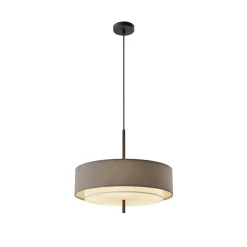 Maytoni-riippuvalaisin Bergamo, harmaa/musta, Ø 50 cm, pellavaa