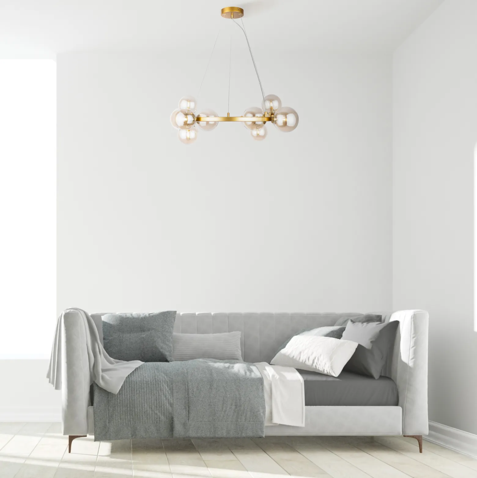 Maytoni-riippuvalaisin Dallas, 11-lamppuinen, kullanvärinen/kamaranssi