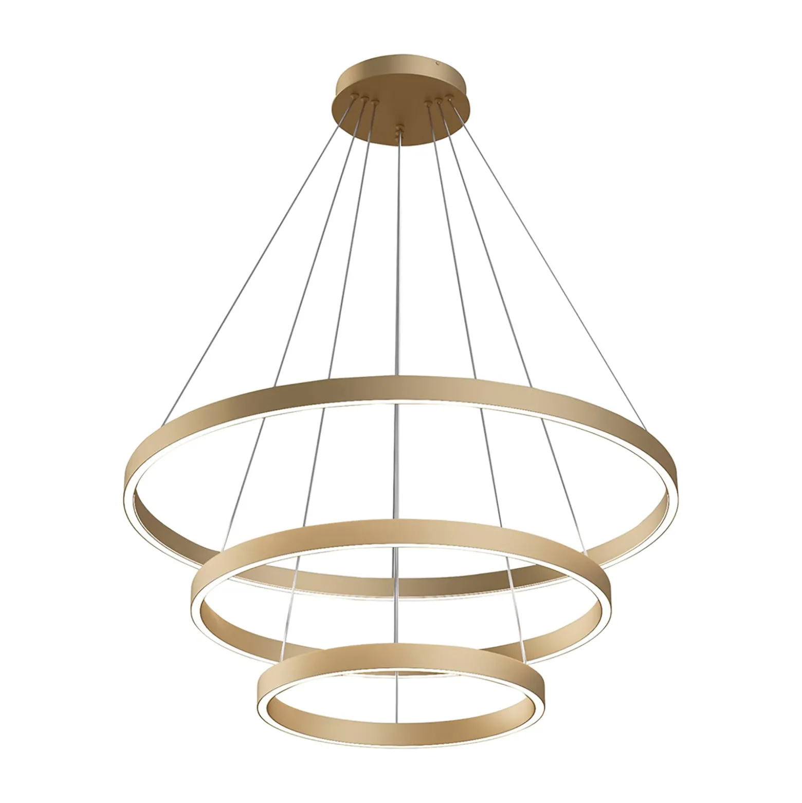 Maytoni Rim-LED-riippuvalo 840 3 rengasta messinki