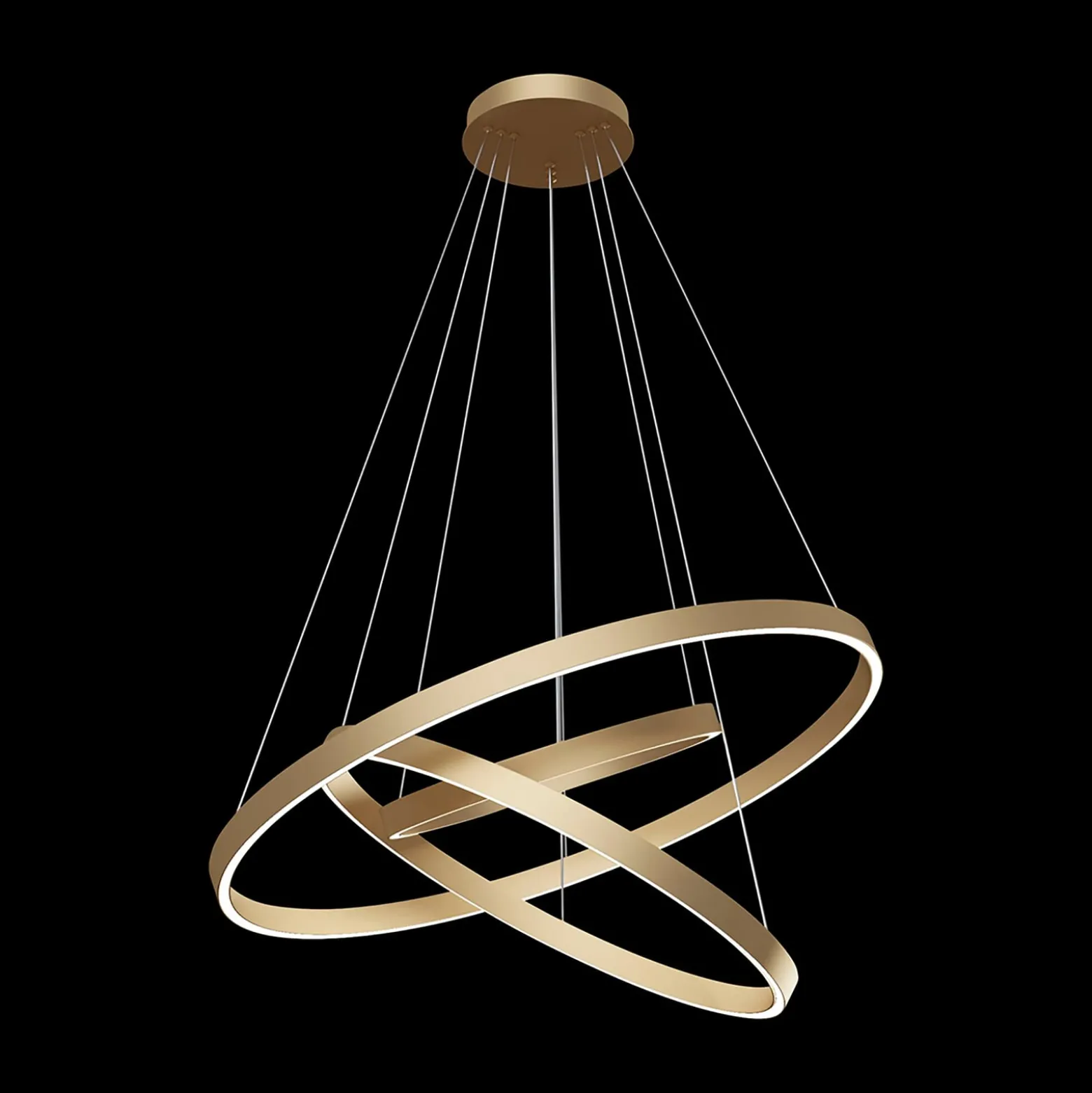 Maytoni Rim-LED-riippuvalo 840 3 rengasta messinki